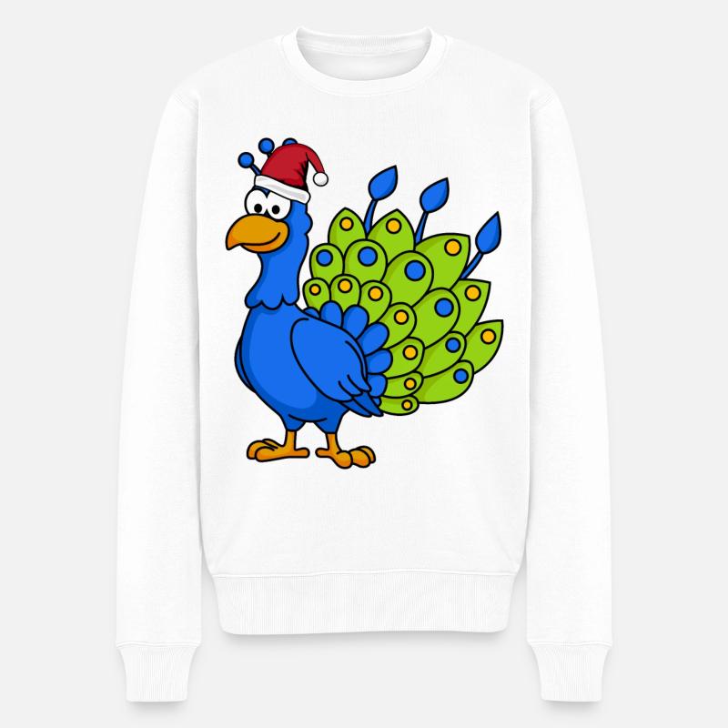 Peacock Comic Christmas - Pull Premium bio Homme - blanc