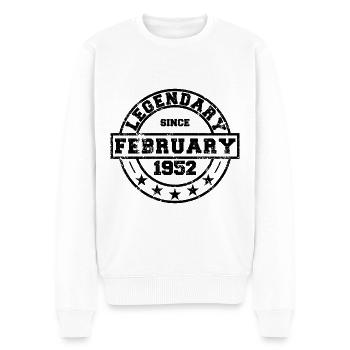 Legendary since February 1952 - Geburtstag - Männer Premium Bio Pullover - Weiß - Vorne - Thijin (182cm)