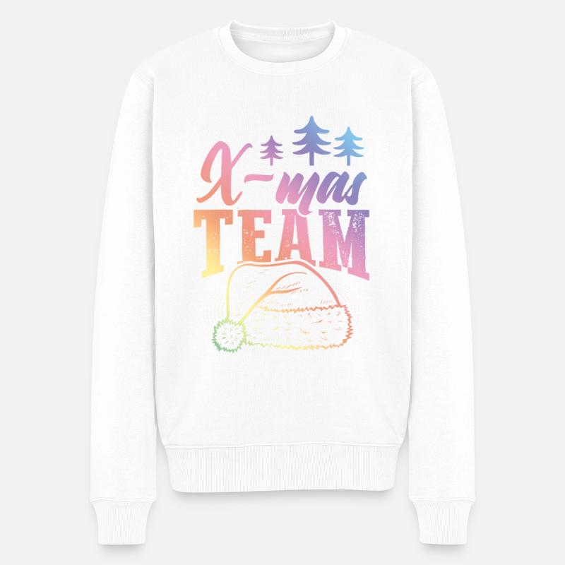 X-Mas Team Weihnachten - Männer Premium Bio Pullover - Weiß