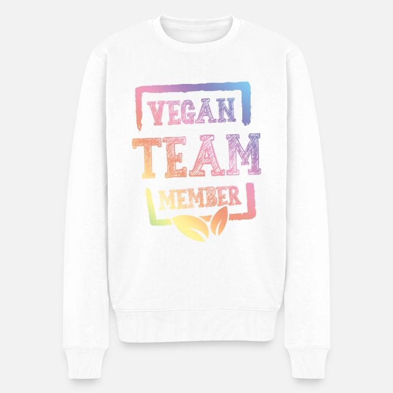 Vegan Team Member - Männer Premium Bio Pullover - Weiß