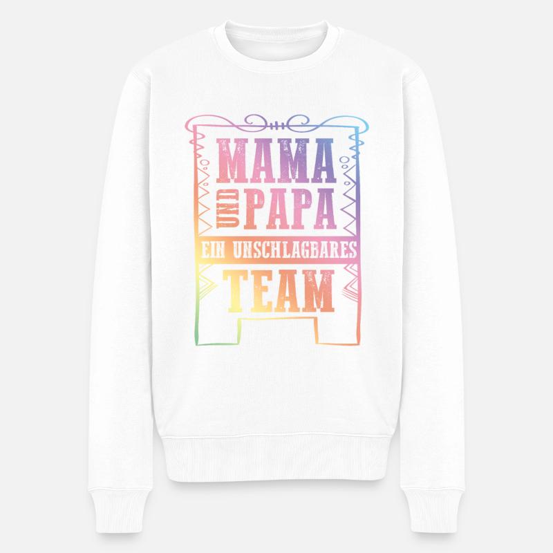 Équipe maman et papa - Pull Premium bio Homme - blanc