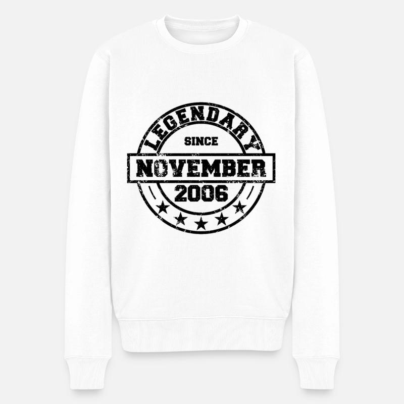 Legendary since November 2006 - Geburtstag - Männer Premium Bio Pullover - Weiß