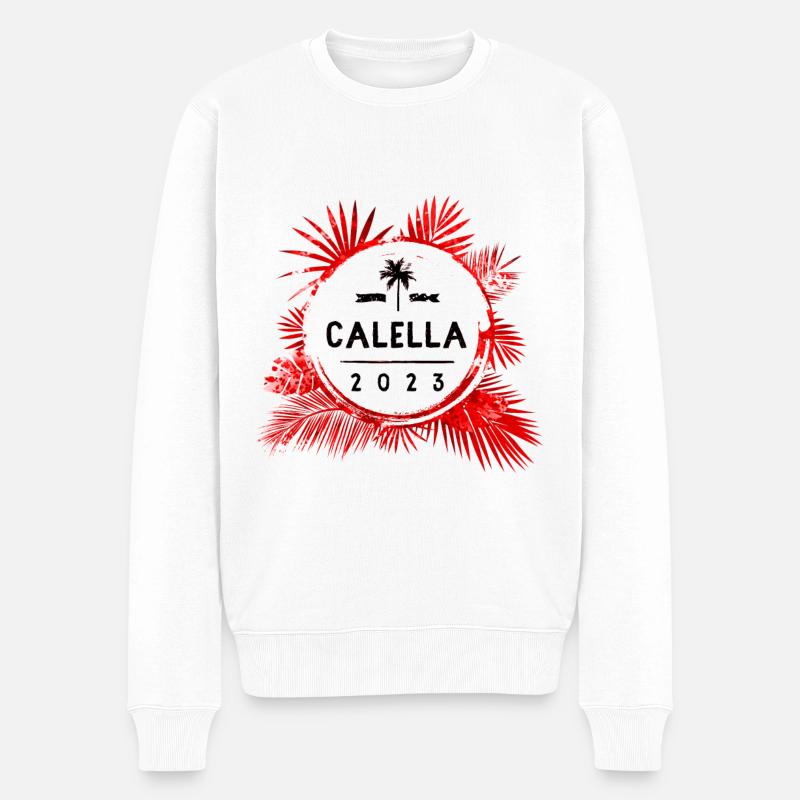 Calella 2023 Bunt - Männer Premium Bio Pullover - Weiß