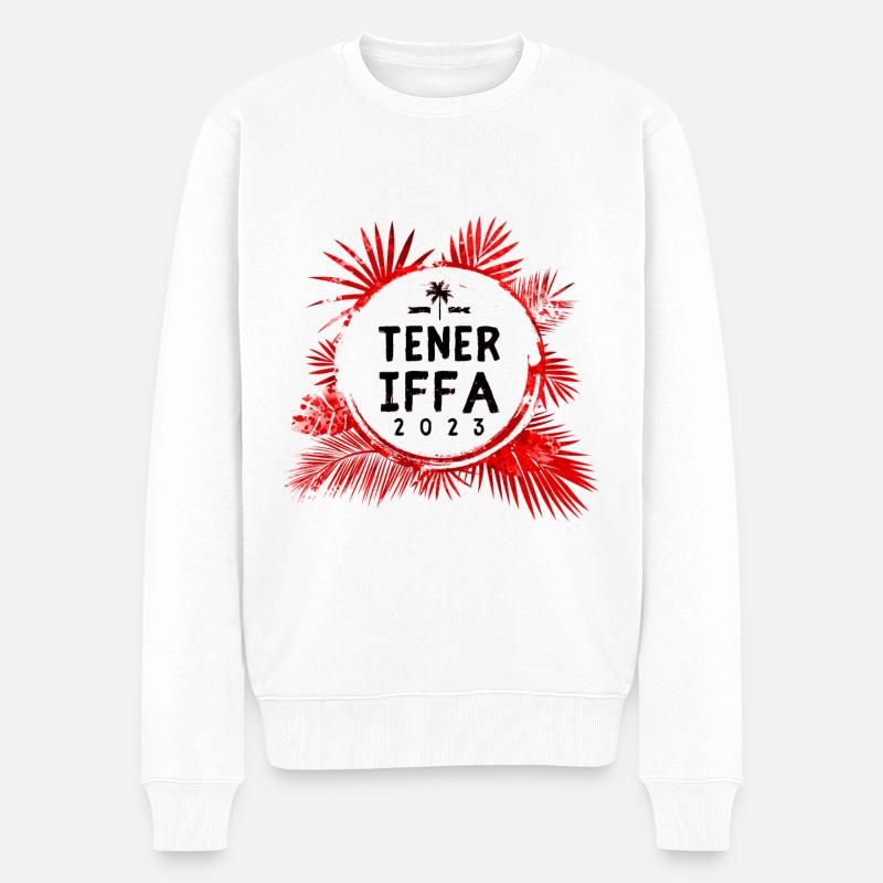 Teneriffa 2023 Bunt - Männer Premium Bio Pullover - Weiß