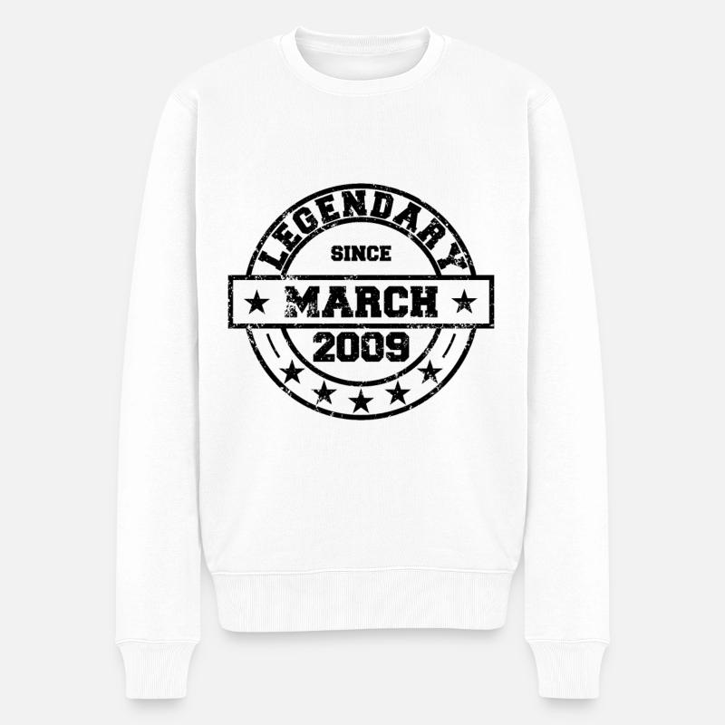 Légendaire depuis mars 2009 - Anniversaire - Pull Premium bio Homme - blanc