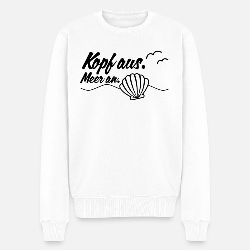 Muschel Maritime Meer Segeln - Männer Premium Bio Pullover - Weiß
