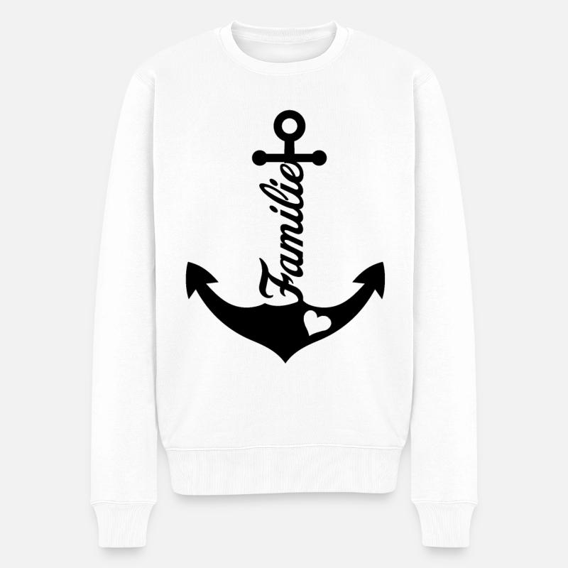 Anker Maritime Meer Segeln - Männer Premium Bio Pullover - Weiß