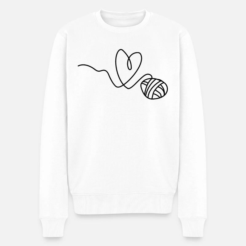 Stricken Häkeln Strickerin - Männer Premium Bio Pullover - Weiß