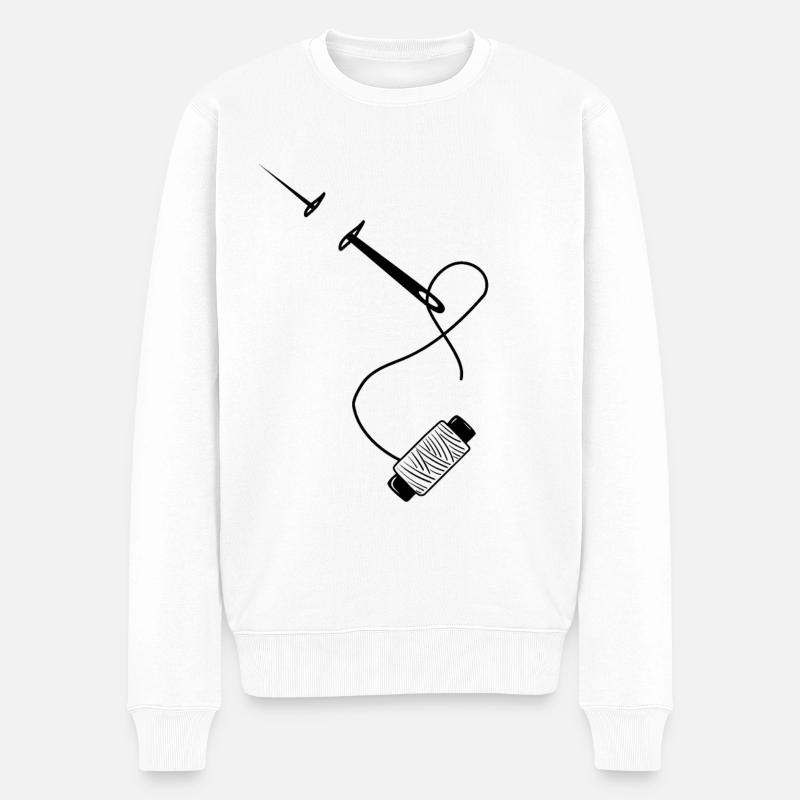 Näherin Nähen Schneiderin - Männer Premium Bio Pullover - Weiß