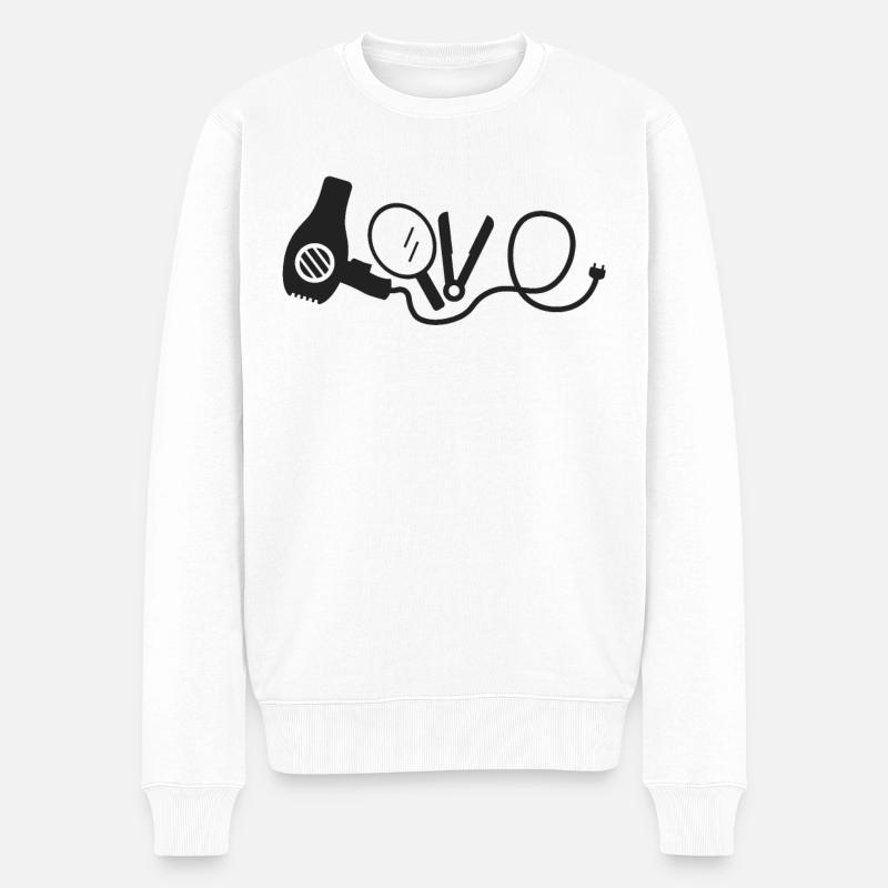 Friseur Friseurin - Männer Premium Bio Pullover - Weiß