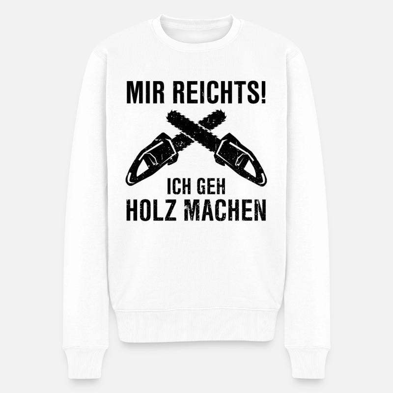 Forstwirt Holzfäller Waldarbeiter Motorsäge - Männer Premium Bio Pullover - Weiß