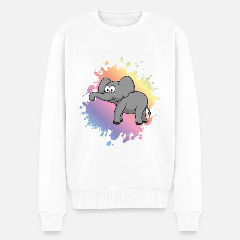 Bande dessinée éléphant - Pull Premium bio Homme - blanc