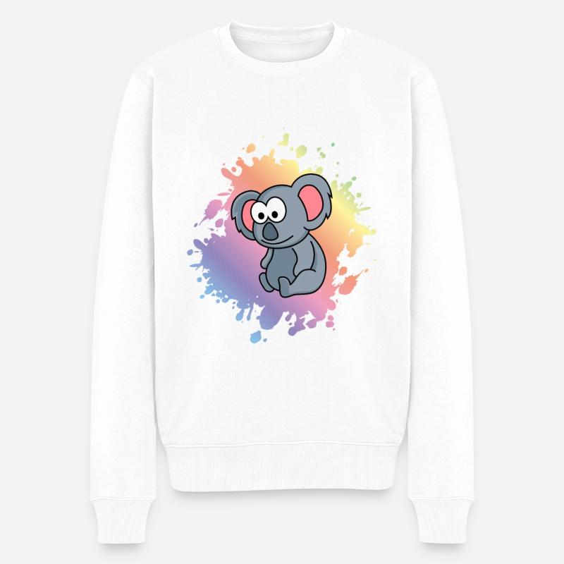 Koala Comic Tier - Männer Premium Bio Pullover - Weiß