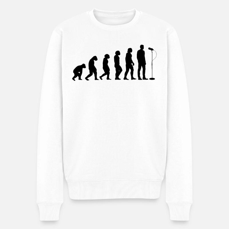 Podcast Evolution Podcaster Podcast Evolution - Männer Premium Bio Pullover - Weiß