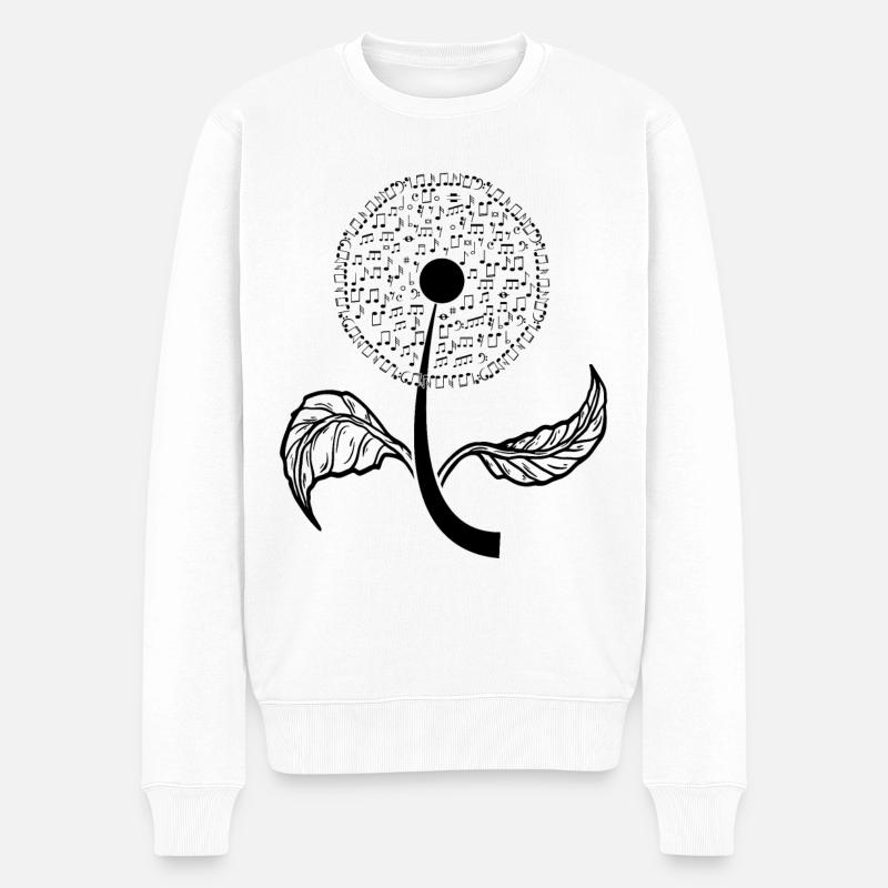 Mélomane Tournesol Notes de musique & Clefs - Pull Premium bio Homme - blanc