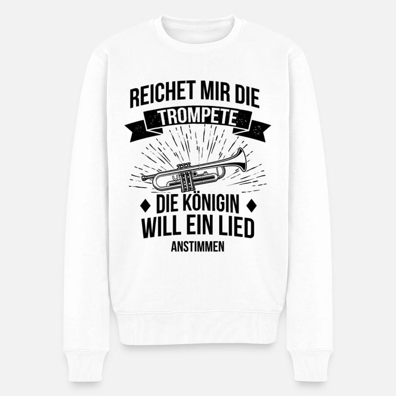 Trompete Trompetenspieler Trompeter - Männer Premium Bio Pullover - Weiß