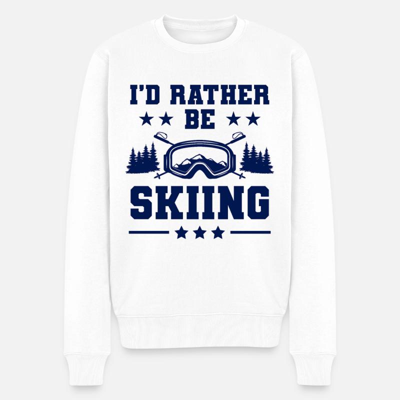 ski skiing - Männer Premium Bio Pullover - Weiß