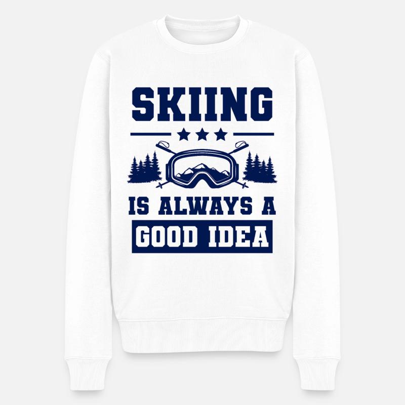 Ski Skiing - Pull Premium bio Homme - blanc