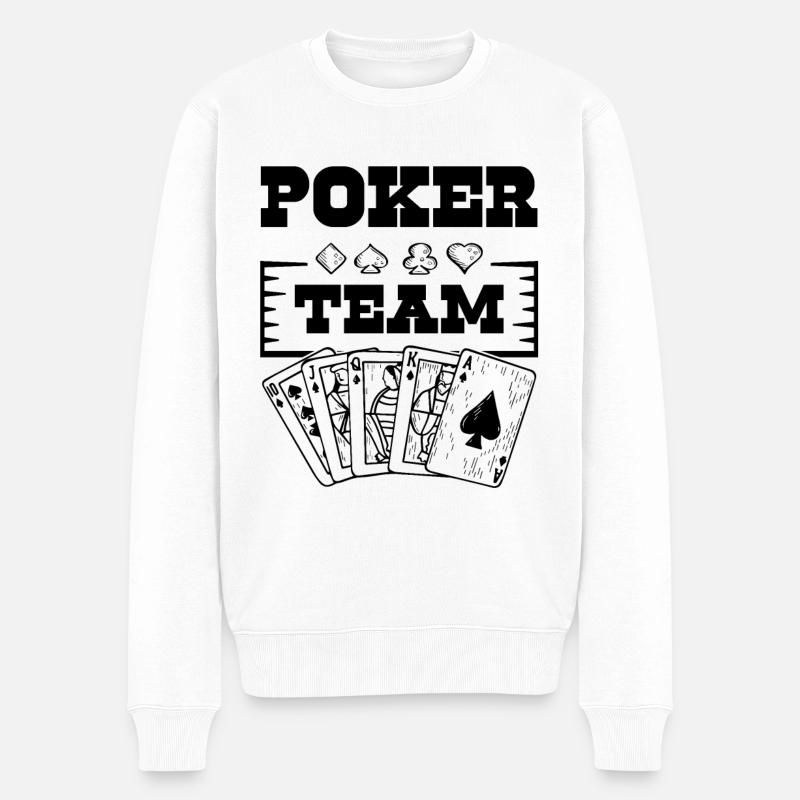 Poker Team - Männer Premium Bio Pullover - Weiß