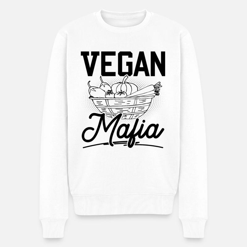 Vegan Mafia - Männer Premium Bio Pullover - Weiß