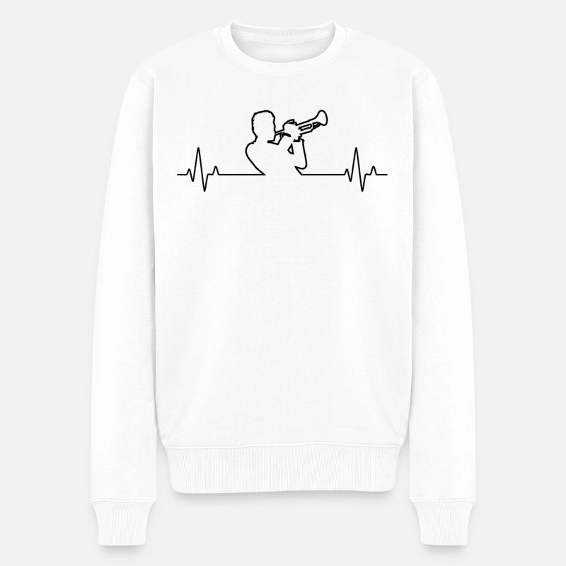 Trompete Trompetenspieler Trompeter - Männer Premium Bio Pullover - Weiß