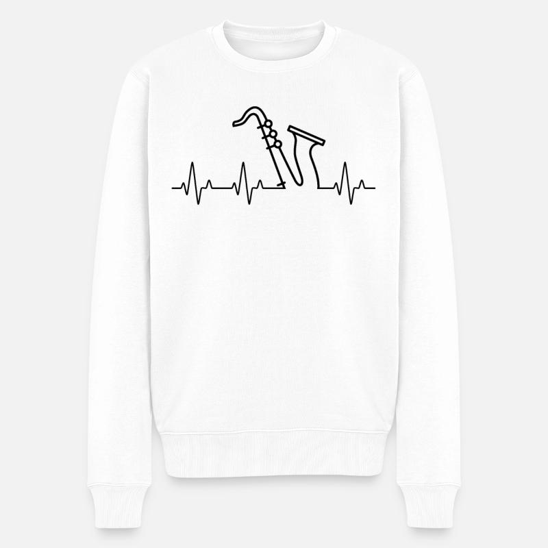 Saxophone Saxophoniste Saxophoniste - Pull Premium bio Homme - blanc