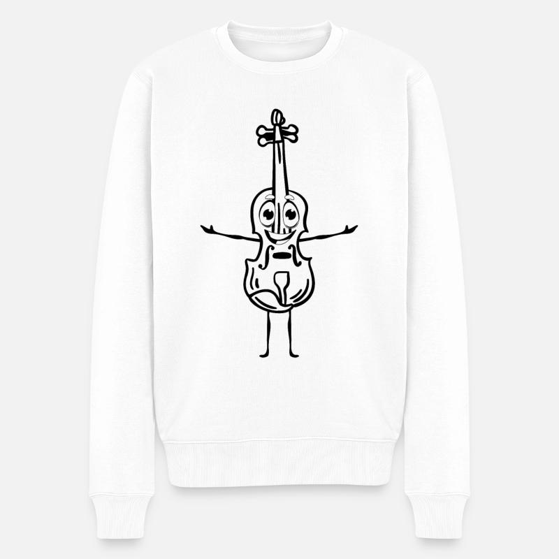 Drôle de contrebasse - Funny Double Bassis - Pull Premium bio Homme - blanc