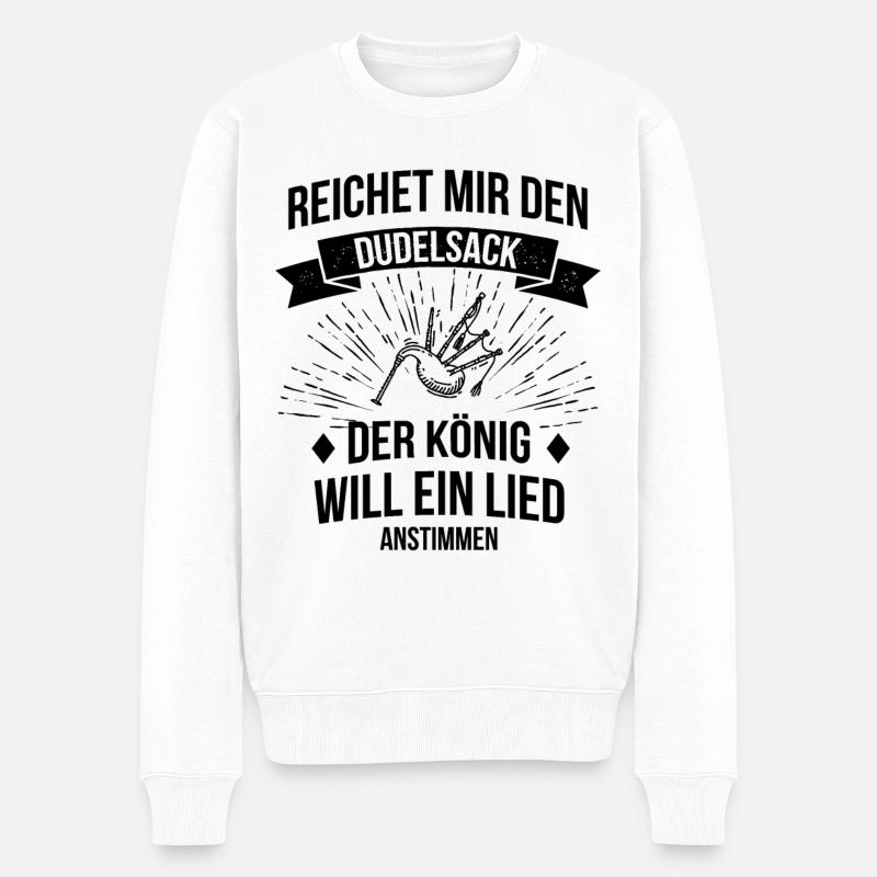 Dudelsack Dudelsackspieler Sackpfeife - Männer Premium Bio Pullover - Weiß