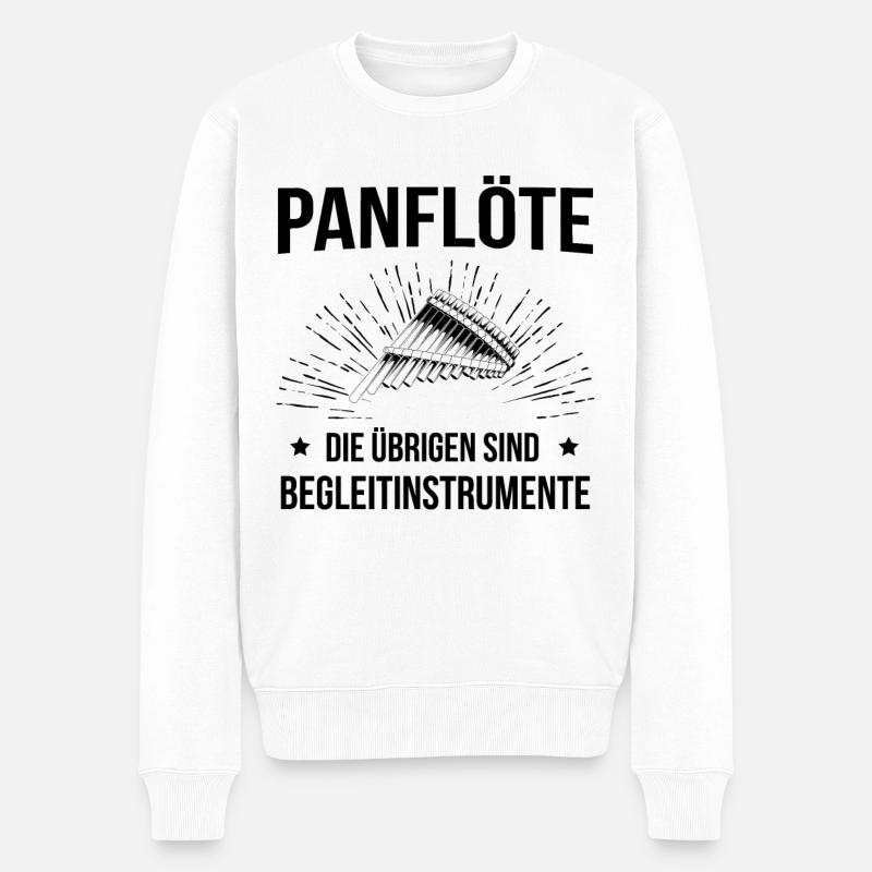 Panflöte Panflötenspieler Panflötist - Männer Premium Bio Pullover - Weiß