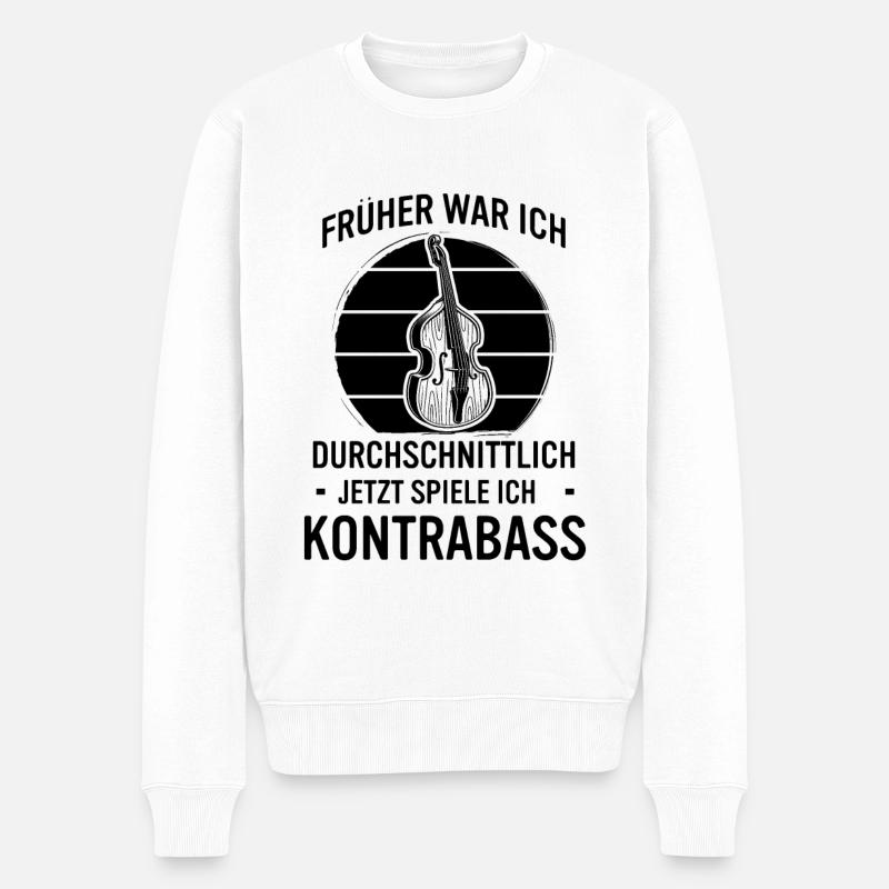 Kontrabass Kontrabassspieler Kontrabassist - Männer Premium Bio Pullover - Weiß