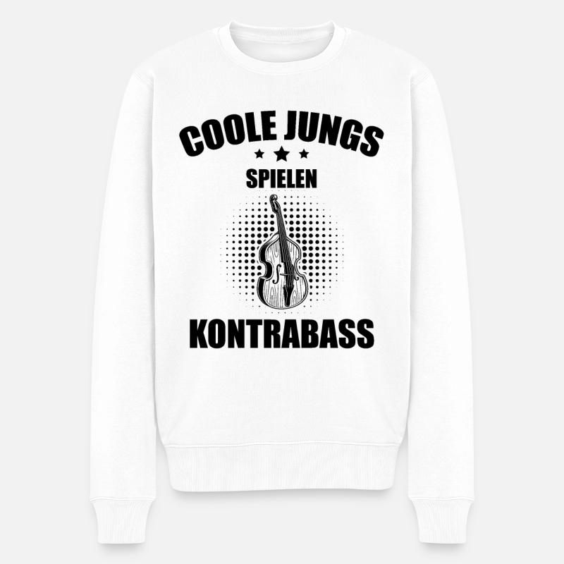Kontrabass Kontrabassspieler Kontrabassist - Männer Premium Bio Pullover - Weiß