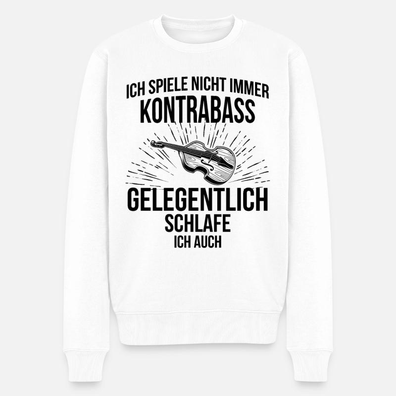 Kontrabass Kontrabassspieler Kontrabassist - Männer Premium Bio Pullover - Weiß