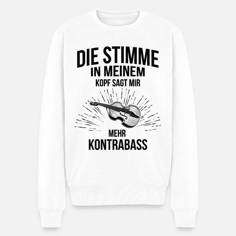 Kontrabass Kontrabassspieler Kontrabassist - Männer Premium Bio Pullover - Weiß