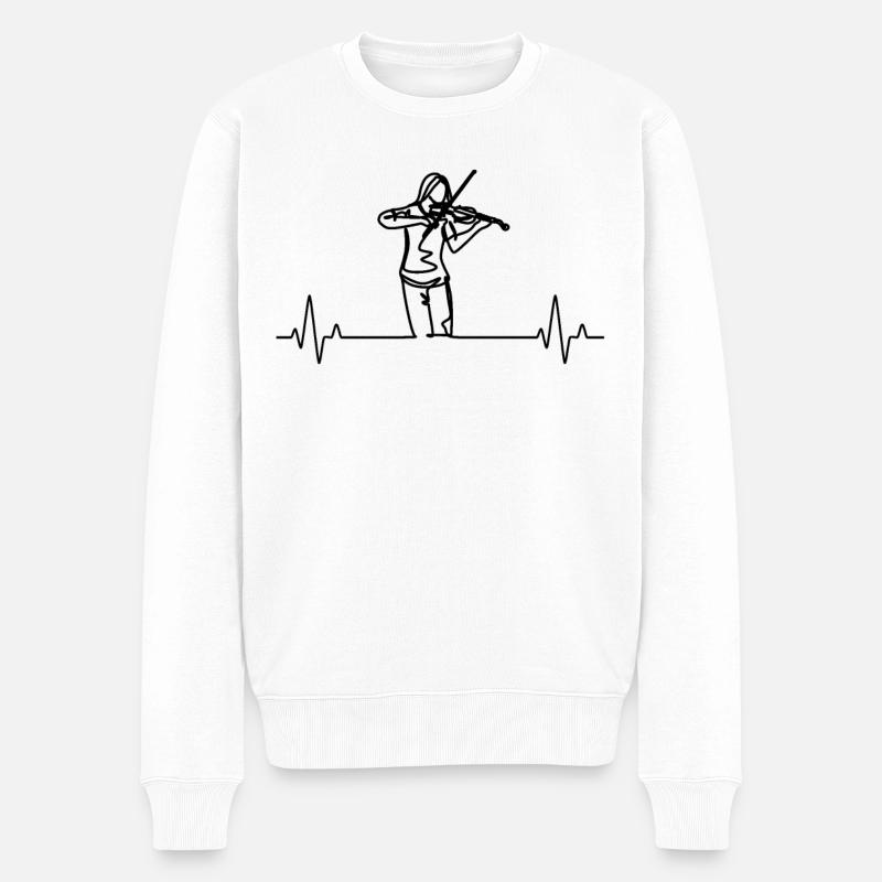 Violon Violoniste Violoniste - Pull Premium bio Homme - blanc