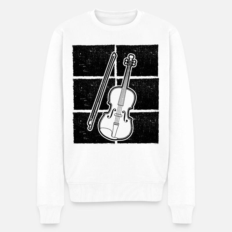 Violon Violoniste Violoniste - Pull Premium bio Homme - blanc