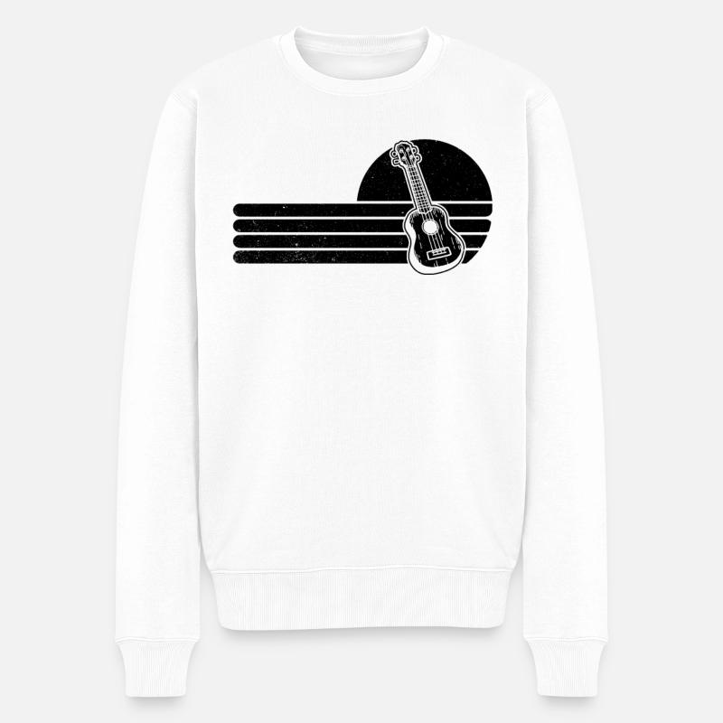 Ukulele Ukulele-Spieler Ukulelist - Männer Premium Bio Pullover - Weiß