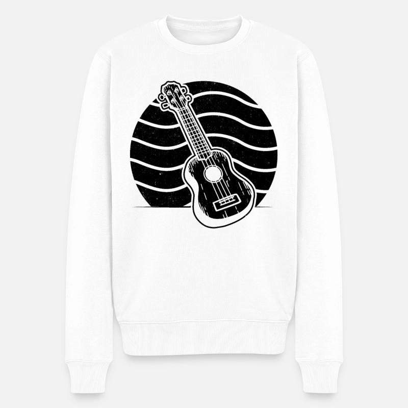 Ukulele Ukulele-Spieler Ukulelist - Männer Premium Bio Pullover - Weiß
