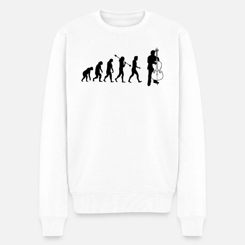 Contrebasse Contrebassiste Contrebassiste - Pull Premium bio Homme - blanc