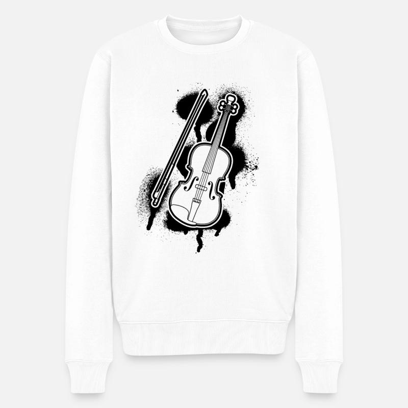 Violon Violoniste Violoniste - Pull Premium bio Homme - blanc