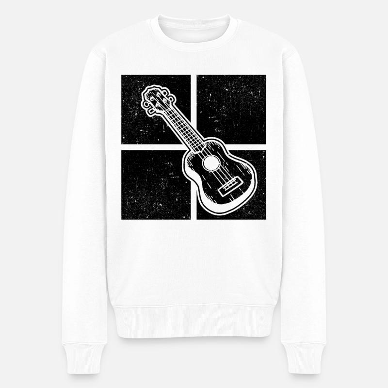 Ukulele Ukulele-Spieler Ukulelist - Männer Premium Bio Pullover - Weiß
