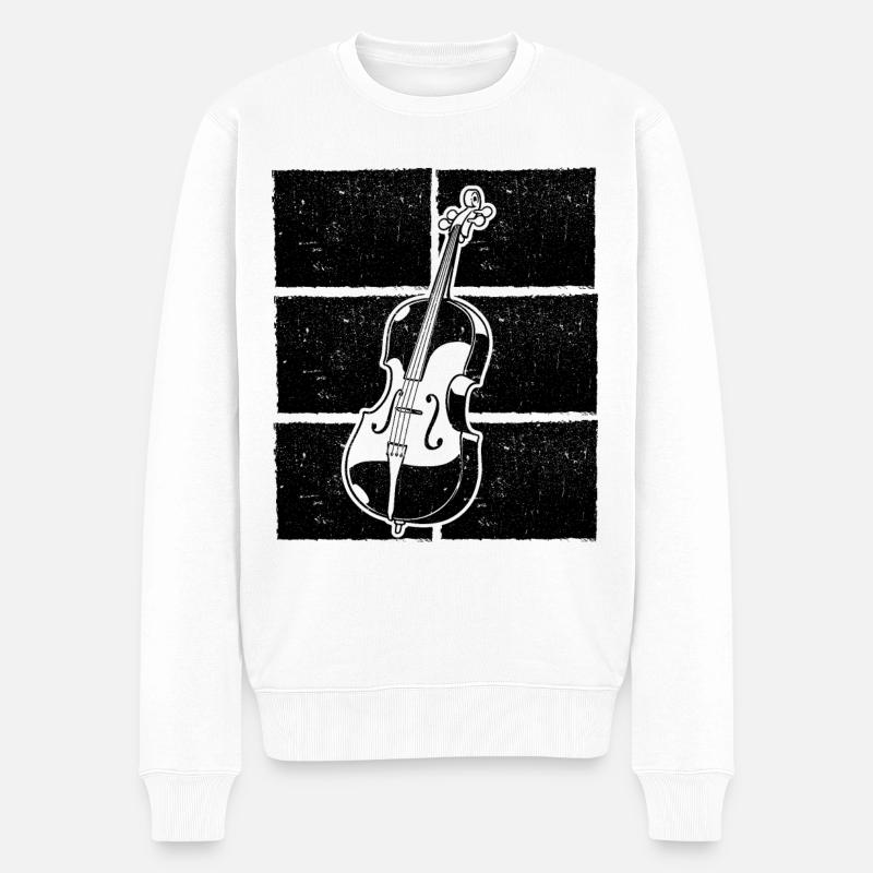 Cello Cellospieler Cellist - Männer Premium Bio Pullover - Weiß
