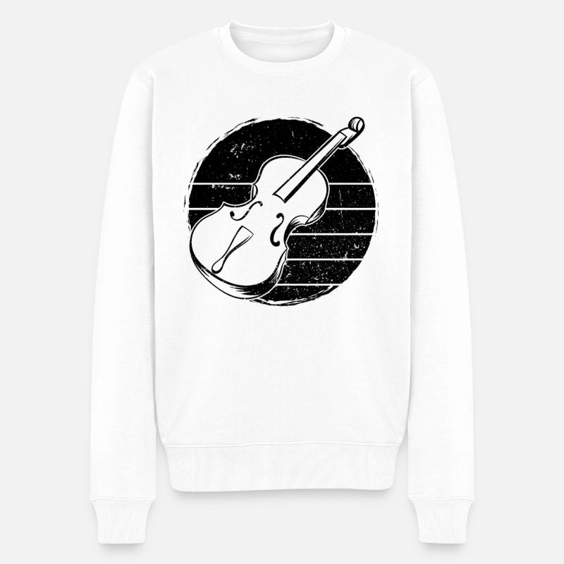 Cello Cellospieler Cellist - Männer Premium Bio Pullover - Weiß
