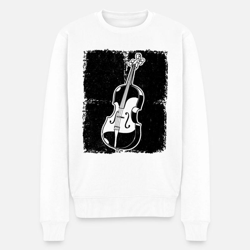 Cello Cellospieler Cellist - Männer Premium Bio Pullover - Weiß