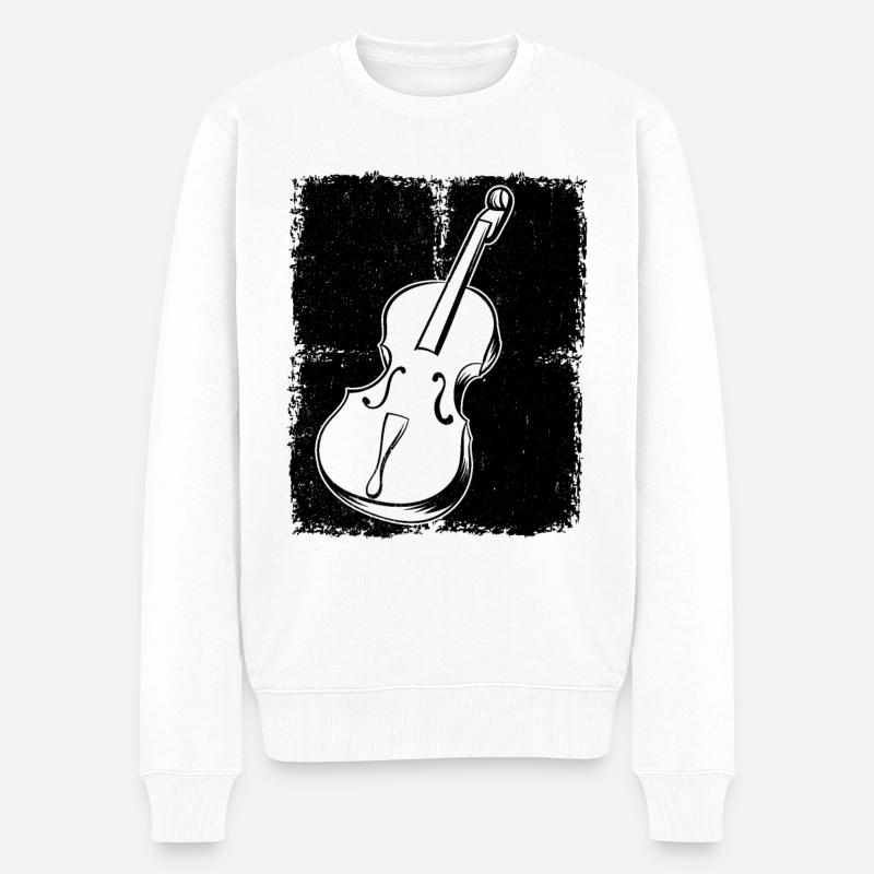 Cello Cellospieler Cellist - Männer Premium Bio Pullover - Weiß