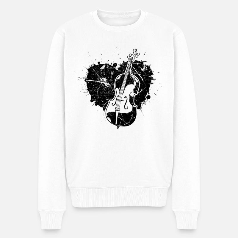 Cello Cellospieler Cellist - Männer Premium Bio Pullover - Weiß