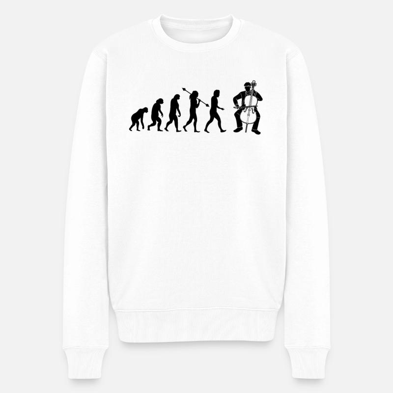 Cello Cellospieler Cellist - Männer Premium Bio Pullover - Weiß