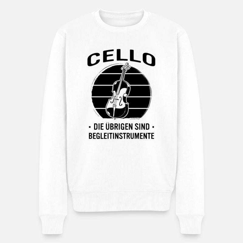 Cello Cellospieler Cellist - Männer Premium Bio Pullover - Weiß