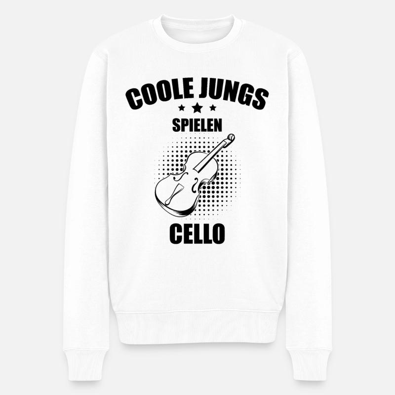 Cello Cellospieler Cellist - Männer Premium Bio Pullover - Weiß