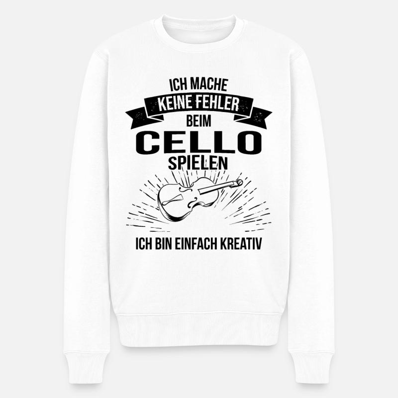 Cello Cellospieler Cellist - Männer Premium Bio Pullover - Weiß