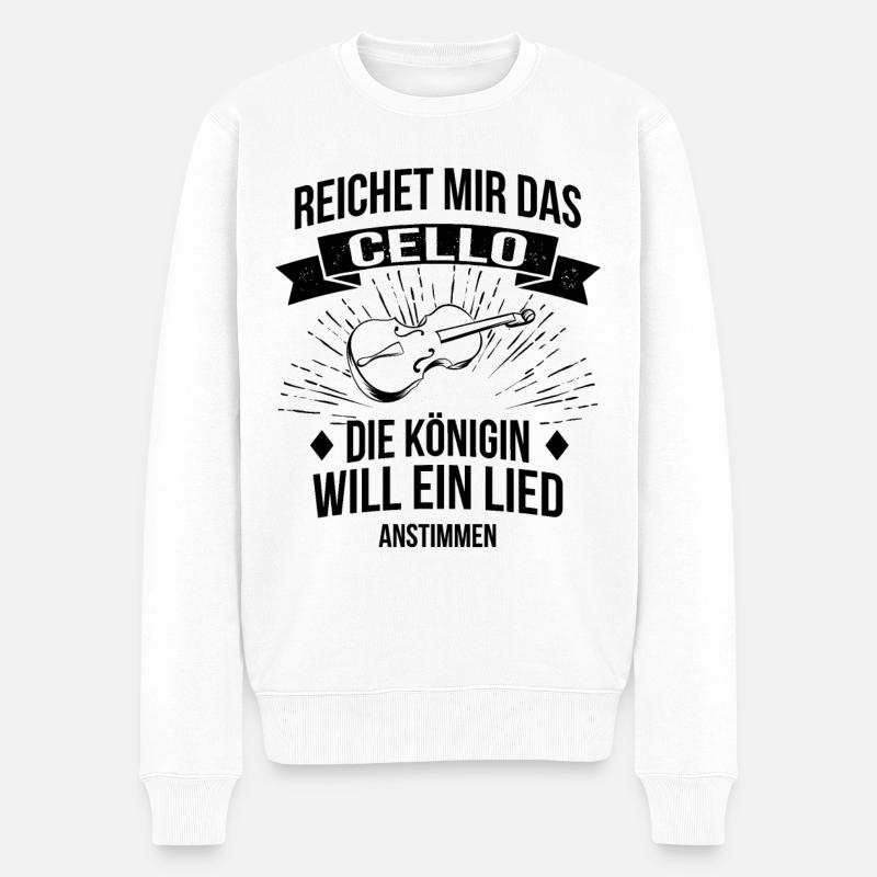 Cello Cellospieler Cellist - Männer Premium Bio Pullover - Weiß